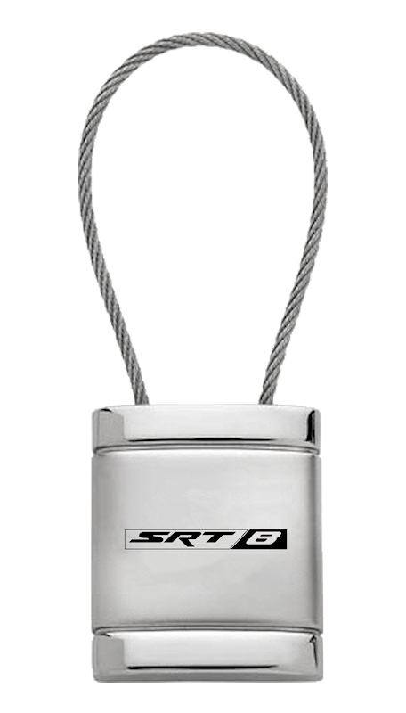 SRT-8 Satin-Chrome Cable Key Fob - Silver
