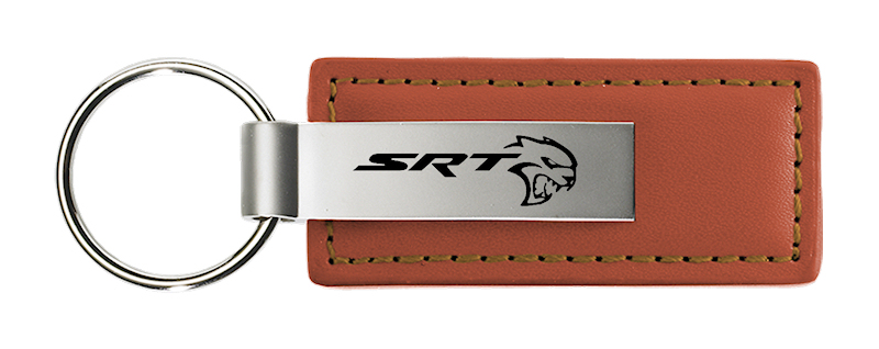 SRT Hellcat Leather Key Fob - Brown