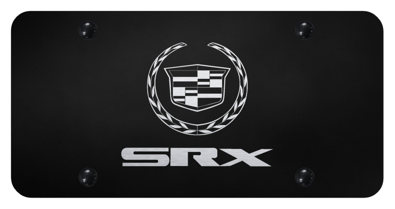 SRX (Name and Logo) License Plate - Laser Etched Black