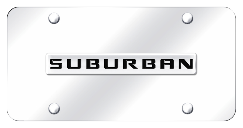 Suburban Name License Plate - Chrome on Mirrored