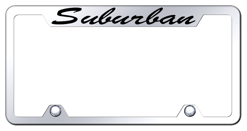 Suburban Script Steel Truck Cut-Out Frame - Etched Mirrored