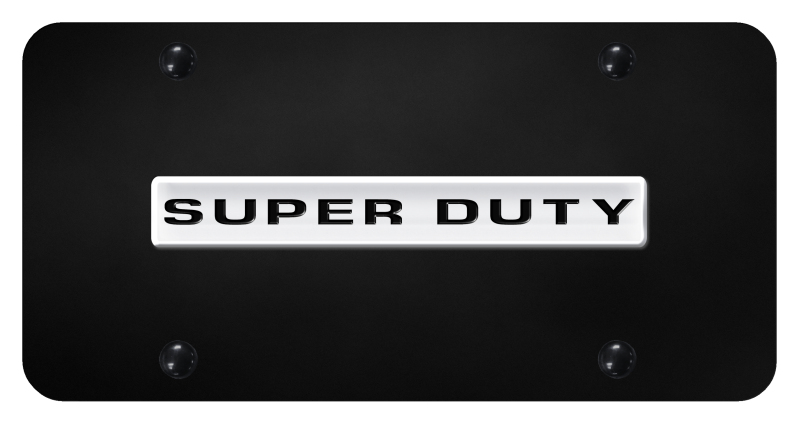 Super Duty Name License Plate - Chrome on Black