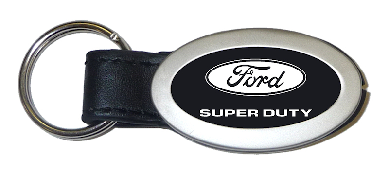 Super Duty Oval Leather Key Fob - Black
