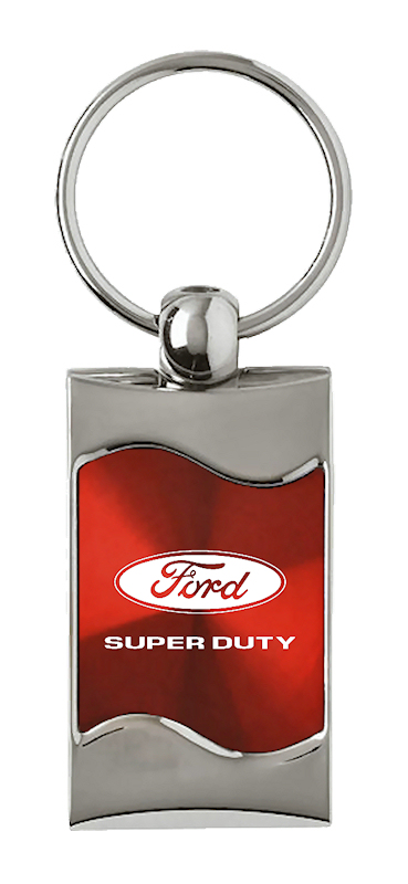 Super Duty Rectangular Wave Key Fob - Red