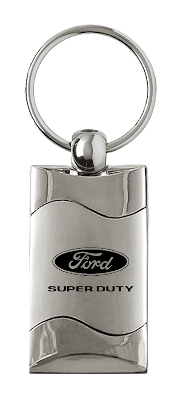 Super Duty Rectangular Wave Key Fob - Silver