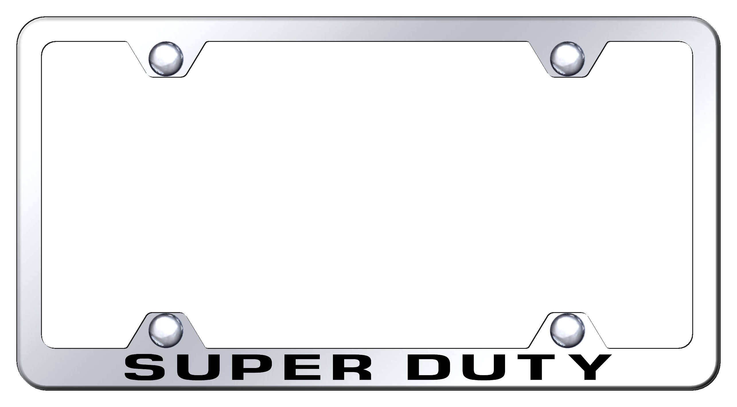 Ford Super Duty Laser Etched Stainless Steel Wide License Plate Frame - Finish:Mirror