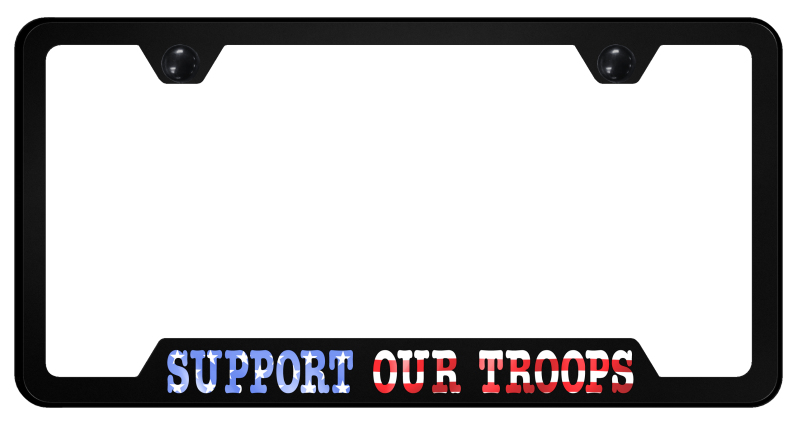 Support Our Troops PC Notched Frame - UV Print on Black