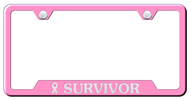 Survivor Cut-Out Frame - Laser Etched Pink