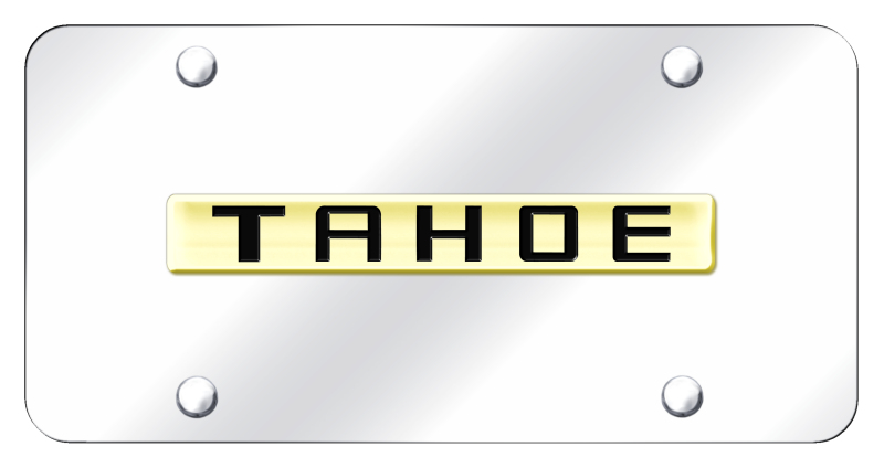 Tahoe Name License Plate - Gold on Mirrored