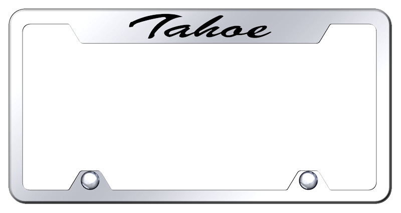 Tahoe Script Steel Truck Cut-Out Frame - Etched Mirrored