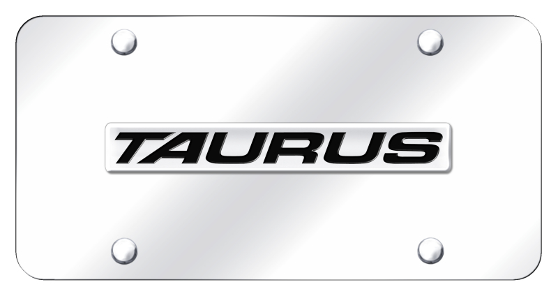 Taurus Name License Plate - Chrome on Mirrored