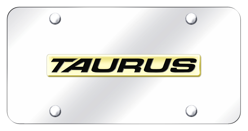 Taurus Name License Plate - Gold on Mirrored