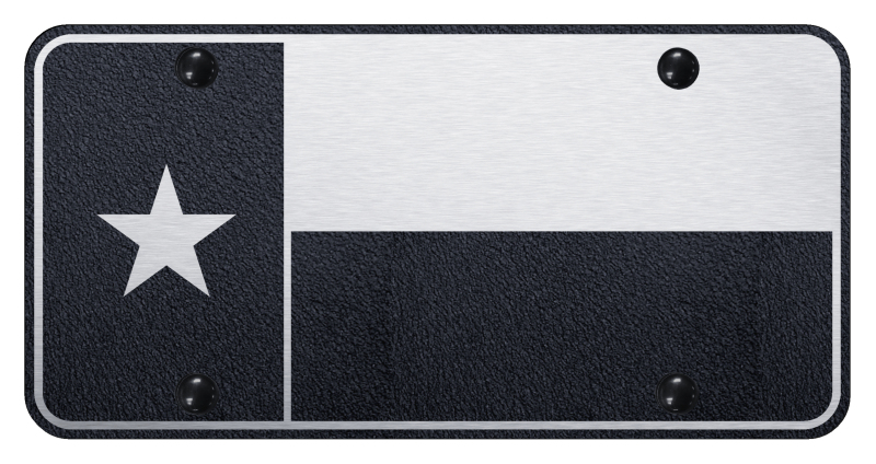 Texas Subdued Flag License Plate - Laser Etched Rugged Black