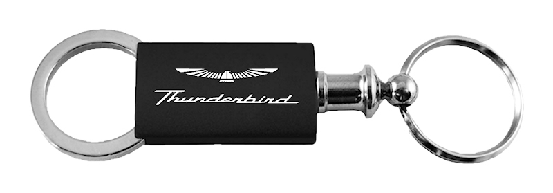 Thunderbird Anodized Aluminum Valet Key Fob - Black