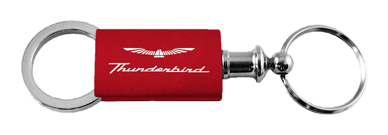Thunderbird Anodized Aluminum Valet Key Fob - Red