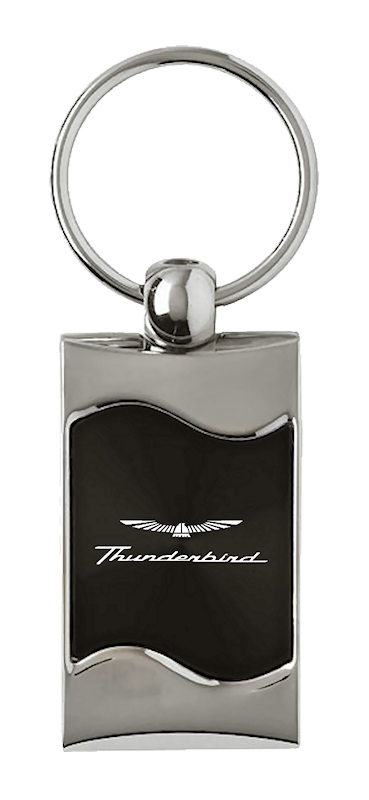 Thunderbird Rectangular Wave Key Fob - Black