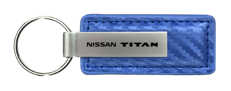 Titan Carbon Fiber Leather Key Fob - Blue