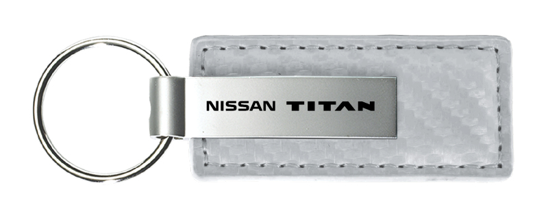 Titan Carbon Fiber Leather Key Fob - White
