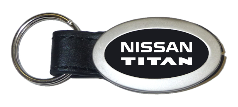 Titan Oval Leather Key Fob - Black