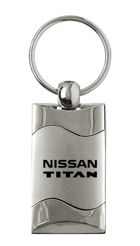 Titan Rectangular Wave Key Fob - Silver
