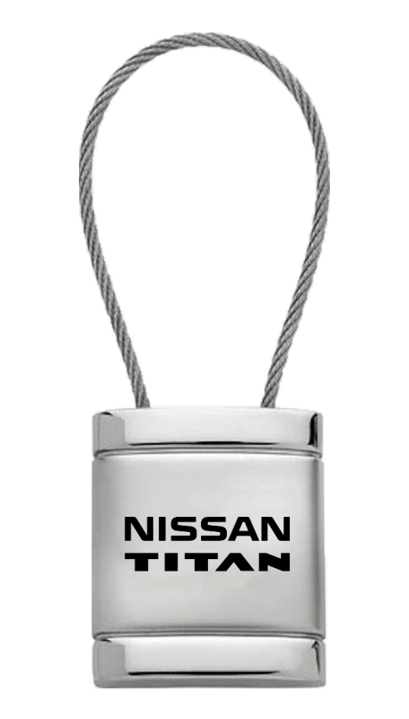 Titan Satin-Chrome Cable Key Fob - Silver
