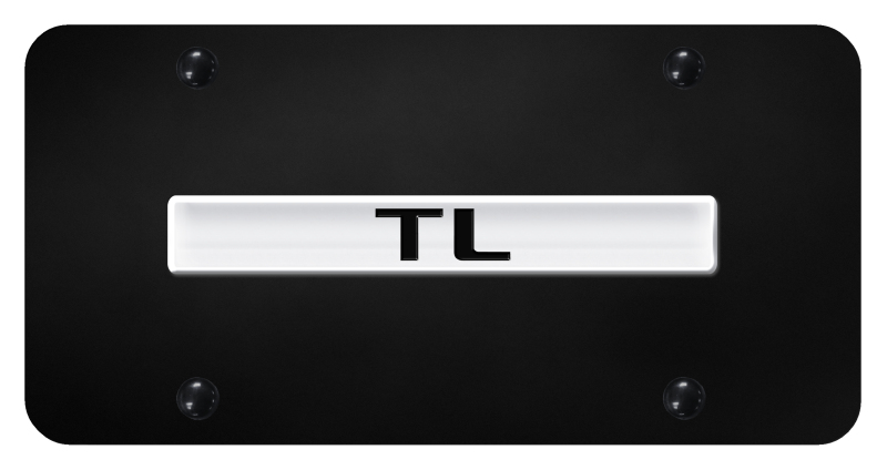 TL Name License Plate - Chrome on Black