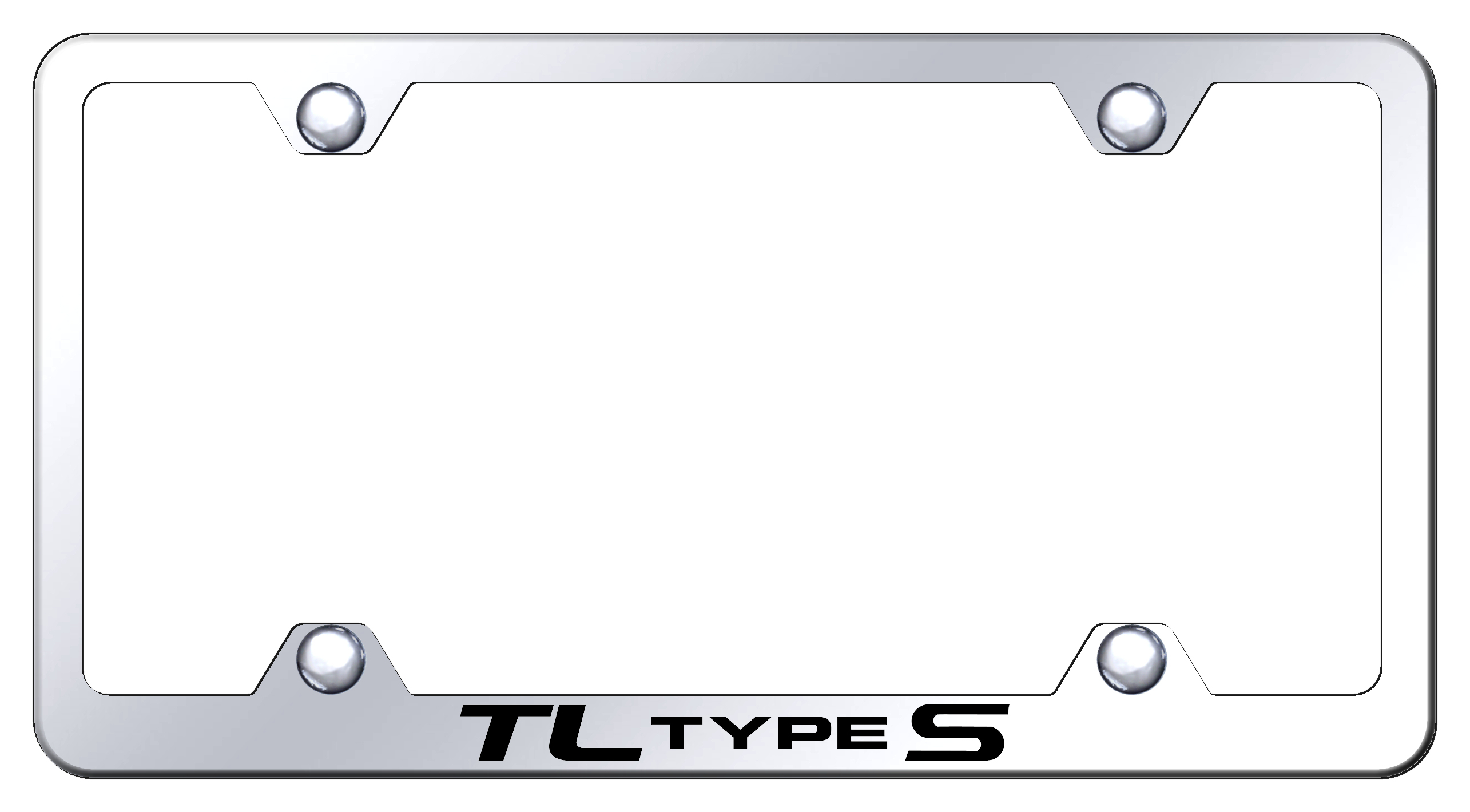 Acura TL Type-S Laser Etched Stainless Steel Wide License Plate Frame - Finish:Mirror