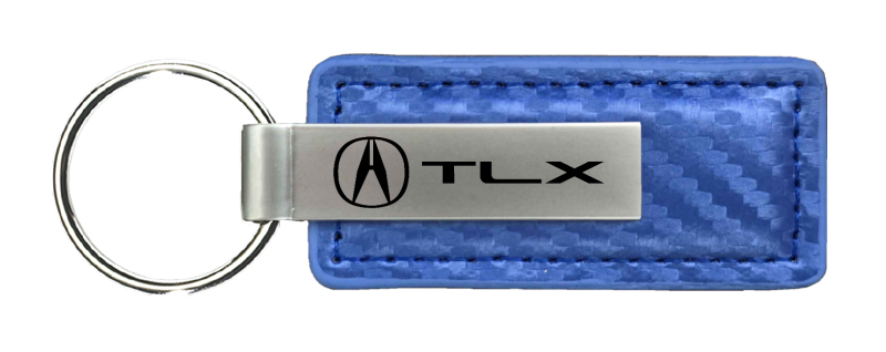 TLX Carbon Fiber Leather Key Fob - Blue