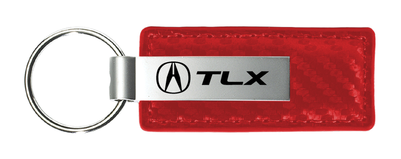 TLX Carbon Fiber Leather Key Fob - Red