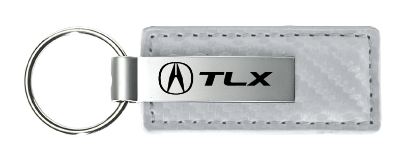 TLX Carbon Fiber Leather Key Fob - White