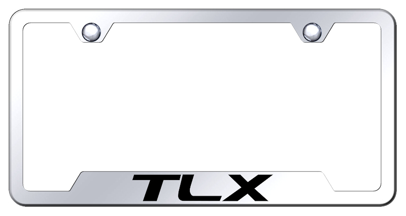 Acura TLX Laser Etched Stainless Steel Cut-Out License Plate Frame - Finish:Mirrored