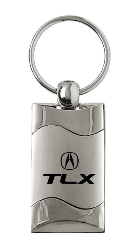 TLX Rectangular Wave Key Fob - Silver