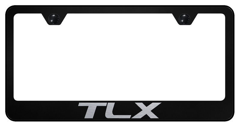 Acura TLX Laser Etched Stainless Steel License Plate Frame - Finish:Black