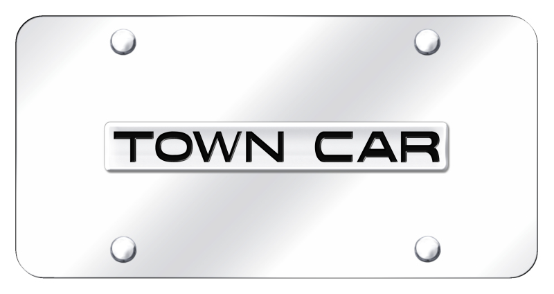 Town Car Name License Plate - Chrome on Mirrored