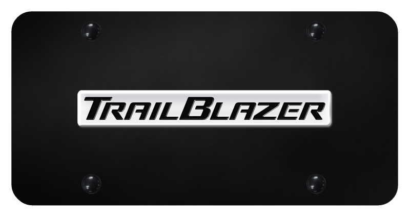 Trailblazer Name License Plate - Chrome on Black