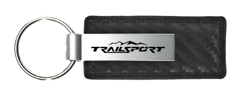 TrailSport Carbon Fiber Leather Key Fob - Black