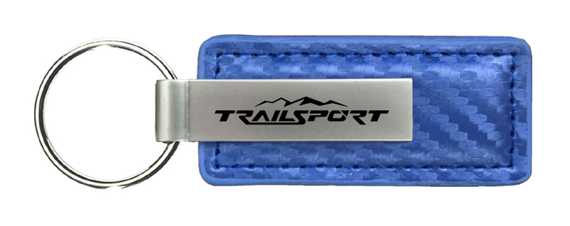 TrailSport Carbon Fiber Leather Key Fob - Blue