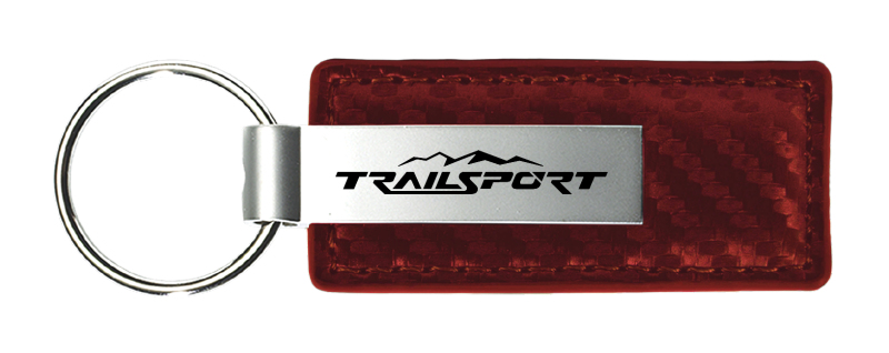 TrailSport Carbon Fiber Leather Key Fob - Burgundy