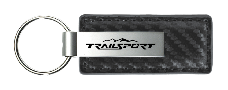 TrailSport Carbon Fiber Leather Key Fob - Gun Metal