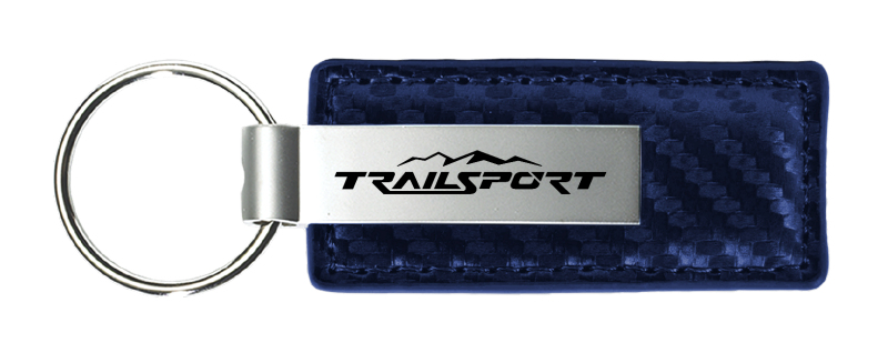 TrailSport Carbon Fiber Leather Key Fob - Navy