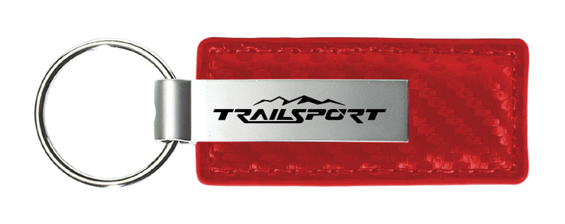 TrailSport Carbon Fiber Leather Key Fob - Red