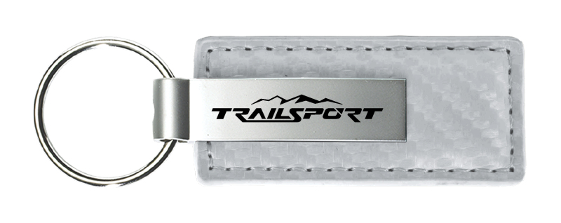 TrailSport Carbon Fiber Leather Key Fob - White