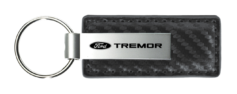 Tremor Carbon Fiber Leather Key Fob - Gun Metal