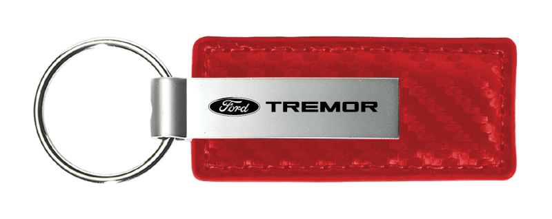 Tremor Carbon Fiber Leather Key Fob - Red