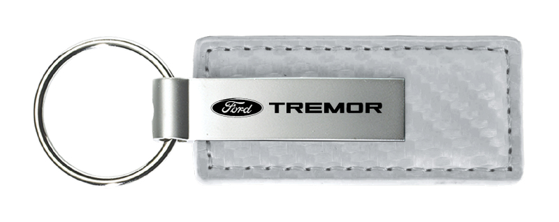 Tremor Carbon Fiber Leather Key Fob - White