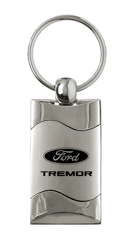 Tremor Rectangular Wave Key Fob - Silver