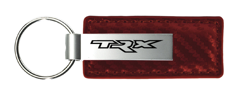 TRX Carbon Fiber Leather Key Fob - Burgundy