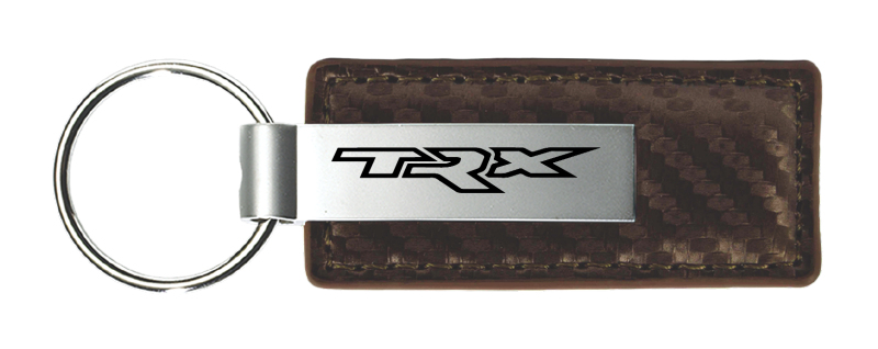 TRX Carbon Fiber Leather Key Fob - Taupe