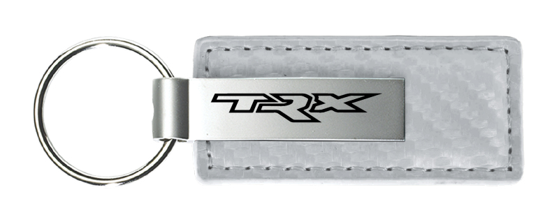 TRX Carbon Fiber Leather Key Fob - White