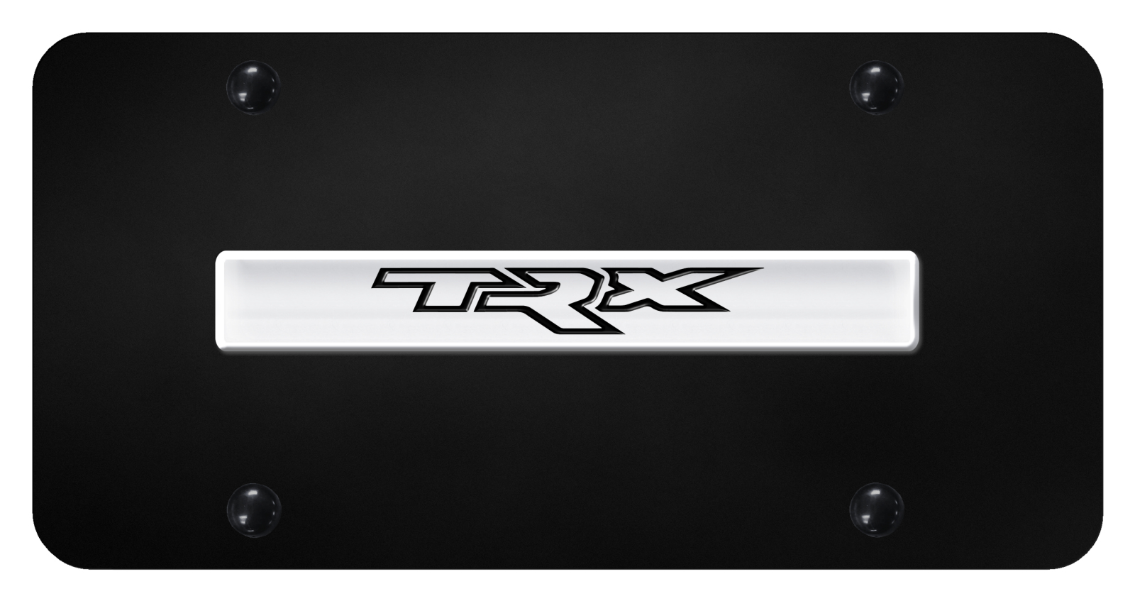 TRX Name License Plate - Chrome on Black